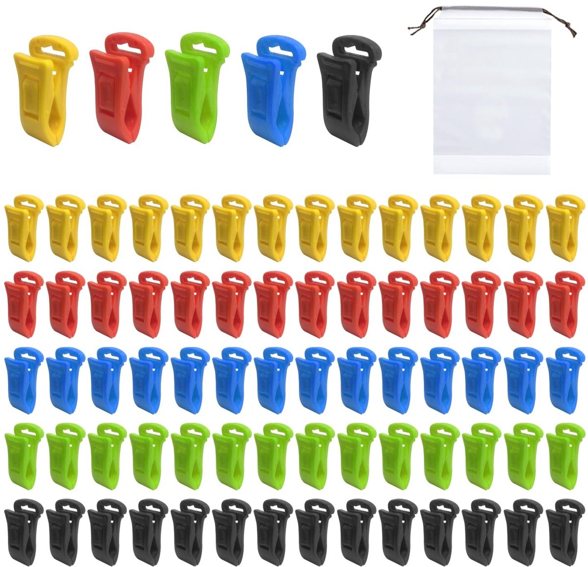 Dailygoods - 75 Delige Sokclips en Opbergtas voor Wasklussen