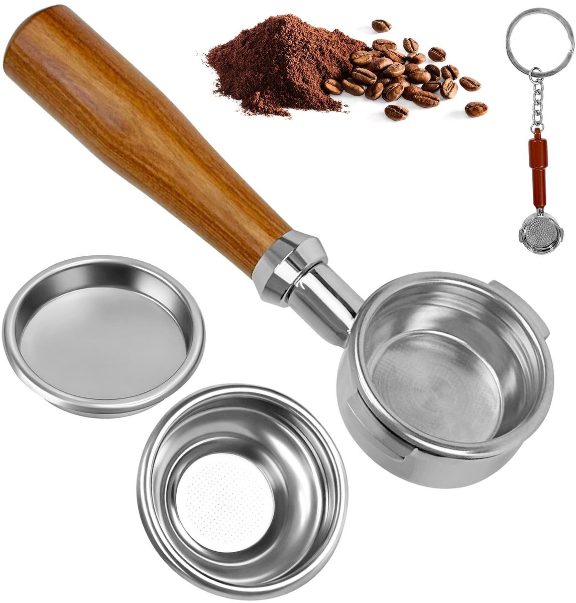 Dailygoods - 58 mm Bodemloze Filterdragerset voor Espressomachines