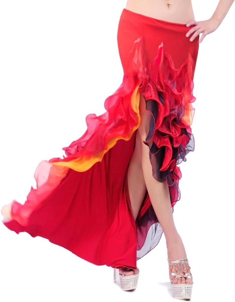 Professionele buikdansrok voor dames - Sexy lange rok voor buikdansen, ideaal voor optredens en danslessen, elegante buikdansoutfit