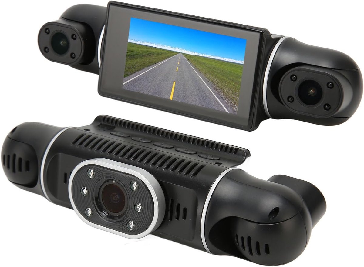 Autorecorder 4 Kanaals - Dashcam HD - Rijgedrag Vastleggen - 360 Graden Opname - 3 Inch Display - Zwart – foto 3