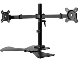 Dubbele Monitorstandaard - Bureauarm - Ergonomisch Werken - In Hoogte Verstelbaar - 17-27 Inch - Zwart