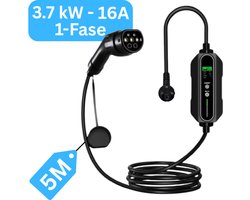Chargeur Mobile Home 3,7 kW - Etanche IP66 - Type 2 sur prise - 8A/10A/13A/16A - Monophasé - 5 mètres