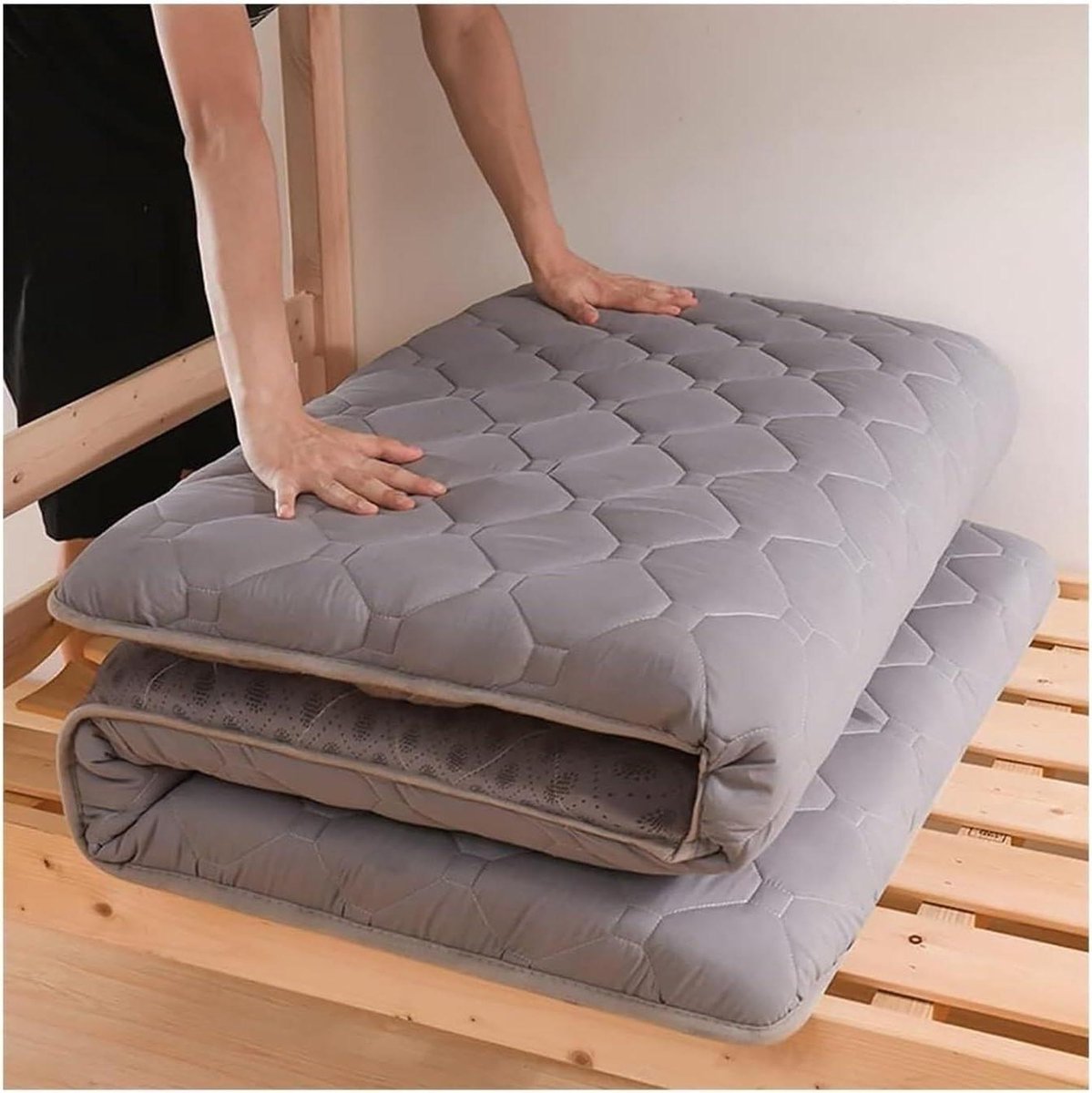 Japanse Vloermatras, Opvouwbare Tatami-mat, Draagbaar Campingslaapmatje, Full-size Futonmatras, Vloermatrassen Met Meerdere Scènes Yoga Woonkamer(Gray,100x200cm(39x79in))