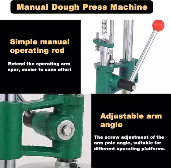 Deegpersmachine - Pastamaker - Pizza Korst Maken - Handmatige Bediening - 16cm - Metaal — afbeelding 5