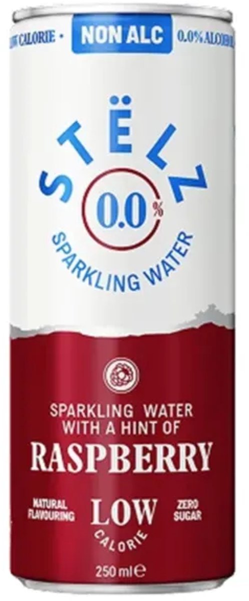 Stelz Raspberry 0.0% – Alcoholvrije Framboos Drank (12 x 250 ml)