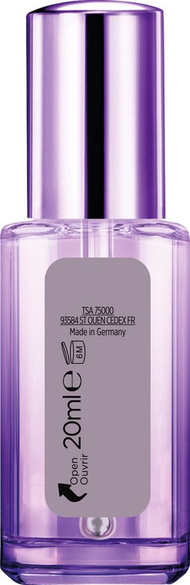 Achterkant van een L'Oréal Paris Revitalift oogserum flesje, met de tekst 'Made in Germany' en 20ml.