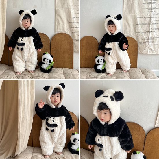 Baby Winterpak - Warme Jumpsuit - Buiten Spelen - Pluche Voering - 66-90 cm - Panda Design — afbeelding 5
