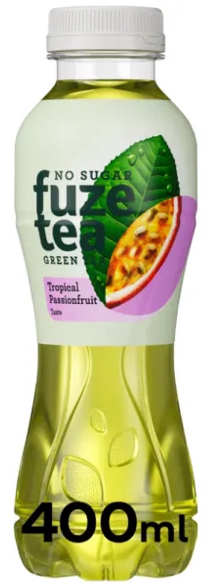 Fuze Tea Green Tea Tropical Passionfruit No Sugar – IJsthee (6 x 400 ml)