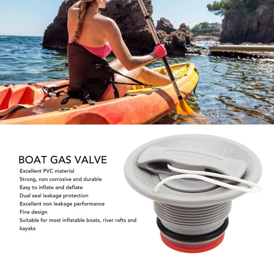 Kajak Boot Ventiel - Opblaasbare Plug - Watersport Onderhoud - 8 Tanden Ontwerp - 2 Stuks - Zwart — afbeelding 3