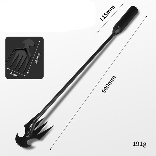 3 set van Tuin Hark Wieden Tool Hand Schoffel Heavy Duty Praktische Onkruid Remover voor Yard Zwart 50 cm — afbeelding 2