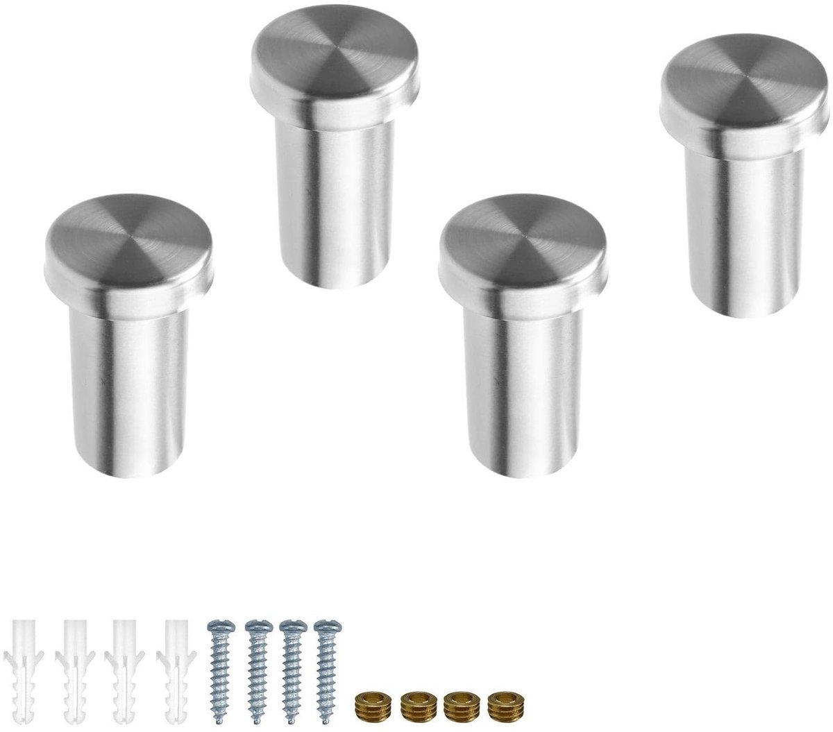 Dailygoods - Dailygoody - Kapstokhaken - Handdoekhanger - Elegant design - Zilverkleurig - Roestvrij staal - Geschikt voor entree en badkamer - 4-delig