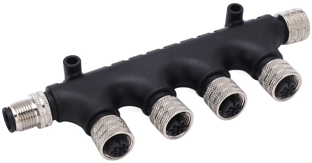 Dailygoods - Dailygoody - 2000 Connector - 4-poorts T-connector - Waterdicht en Robuust - 5-pins Connector - Voor netwerken - Ideaal voor W...