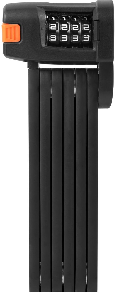 Dailygoods - Dailygoody - Flintronic Combinatie Vouwslot voor Fiets - Opvouwbaar en Compact - Zwart - 4-Cijferige Combinatiecode - Ideaal voor Fietsen en Scooters