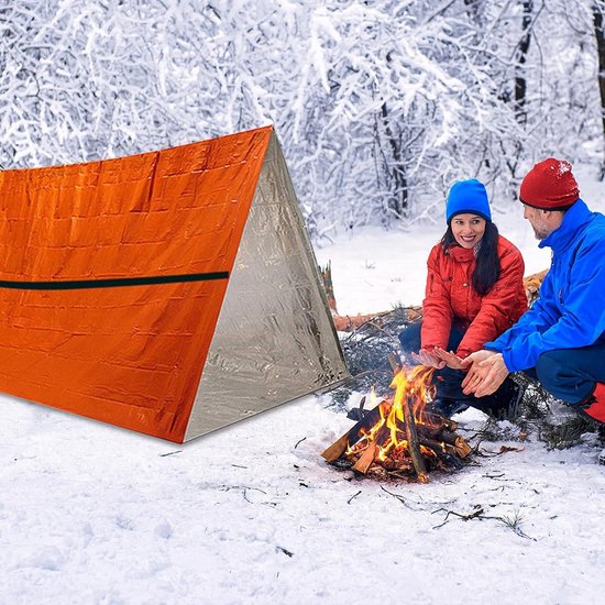 Survival Bivakzak - Nood Slaapzak - Outdoor Bescherming - Wind en Waterdicht - 245 x 157 cm - Zilver — afbeelding 3