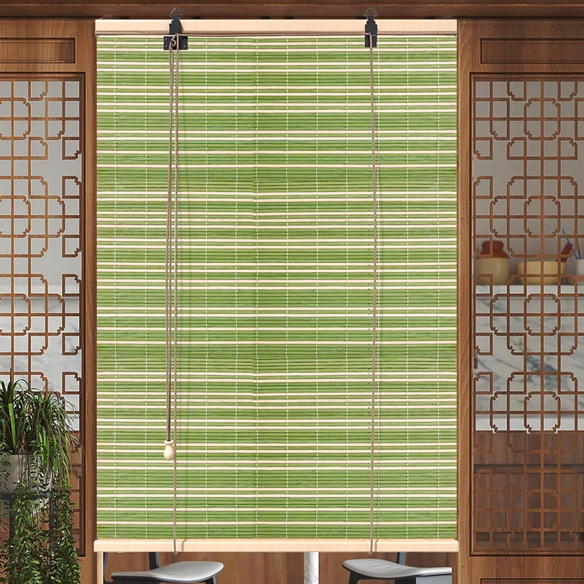 Bamboe Jaloezieën - Natuurlijk Hout - Privacy Creëren - Lichtfiltering tot 65% - 180 x 240 cm - Natuurlijk