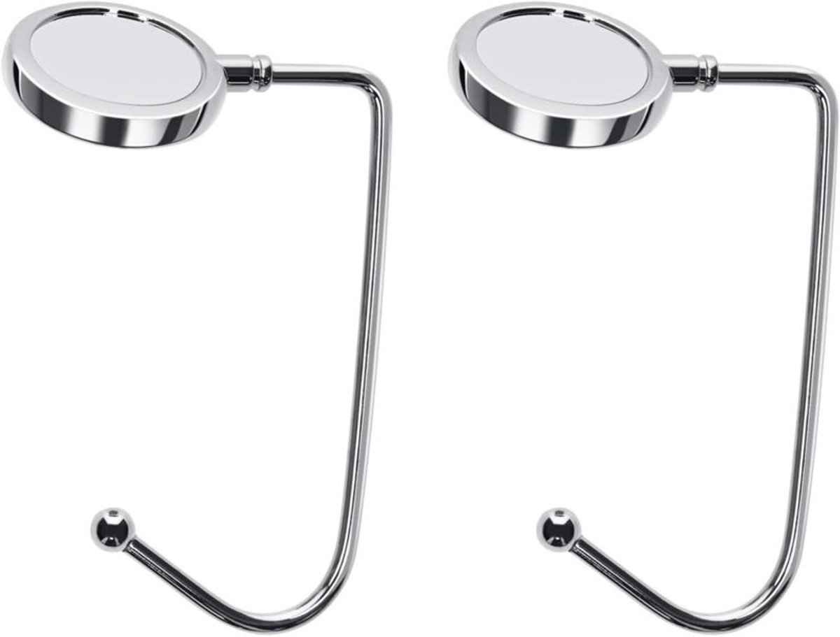 Set van 2 handtashaken - zilver - opvouwbare tashaken - bureau- of bureautashouder - geschikt voor het ophangen van handtassen en kleine geschikt voorwerpen