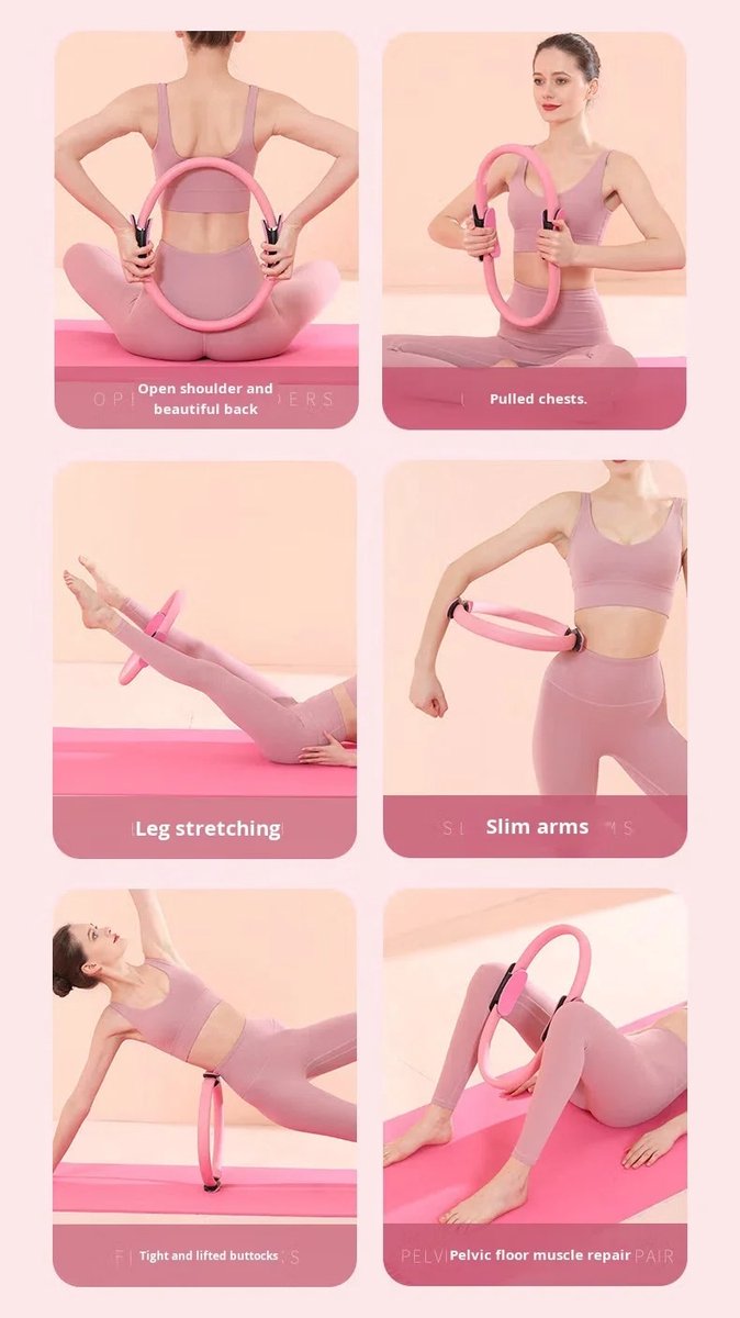 Without Lemon - Pilates Yoga Ring voor Full Body Workout - Spierversteviging, Core Training en Bekkenbodemoefeningen - Roze van Without Lemon — afbeelding 3