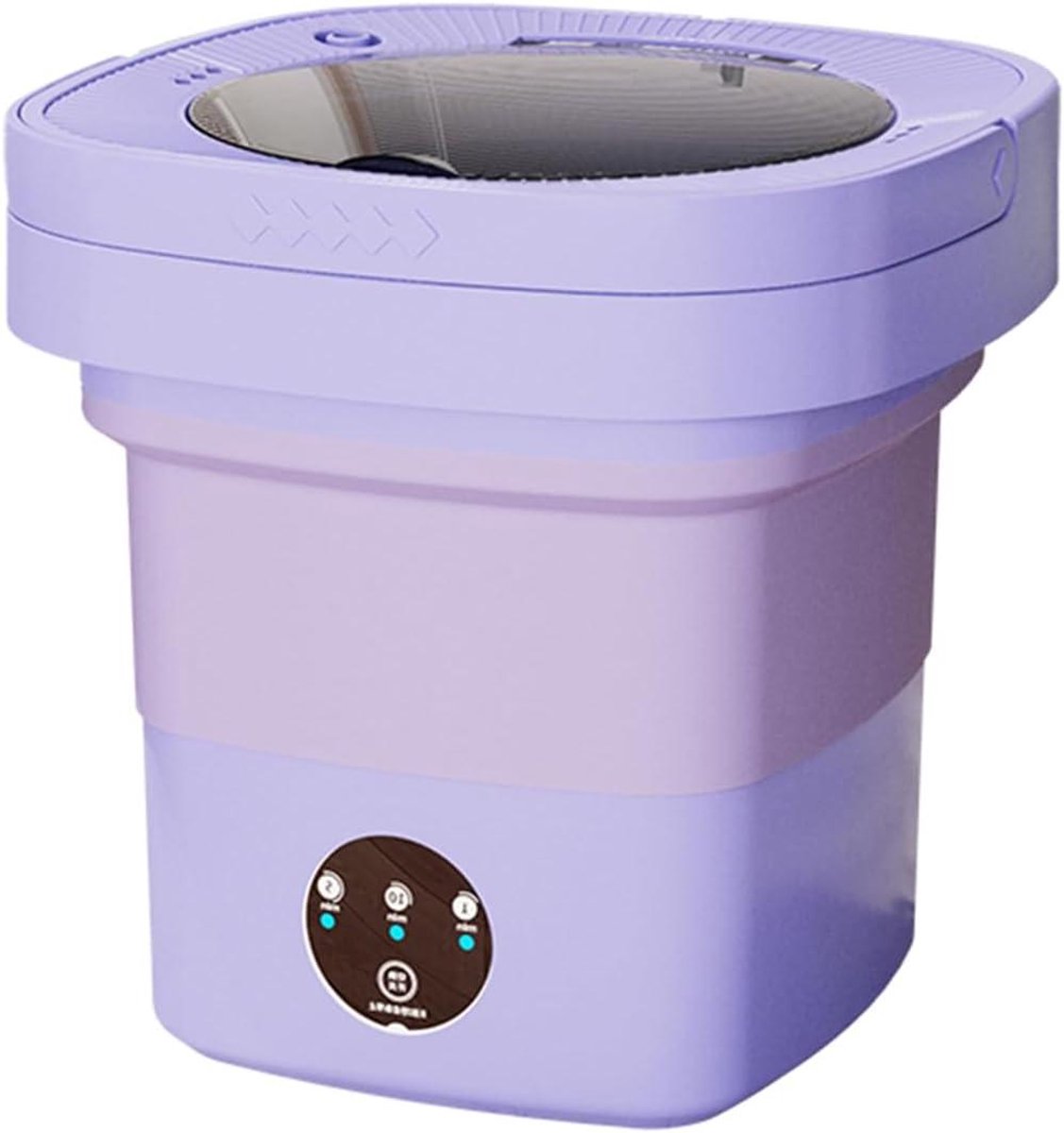 Opvouwbare Wasmachine Compact Apparaat Reizen en Thuis Blauwe Licht Sterilisatie 8L Capaciteit Paars