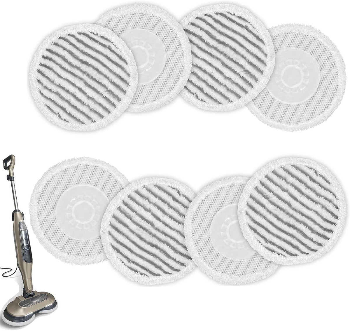 Reserve Stofdoeken - Vervangende Pads - Stoomreiniger Onderhoud - Specifiek Ontworpen - 8 Stuks - Wit