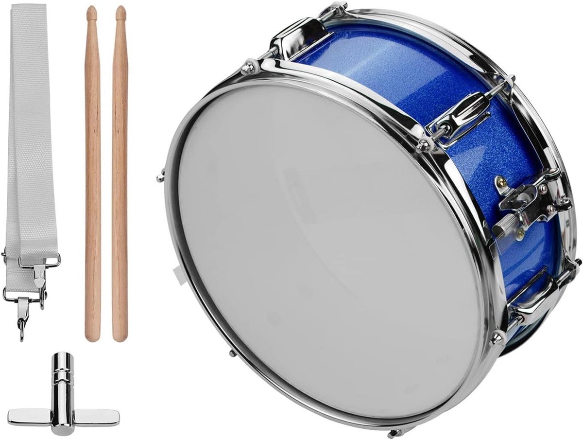 Snare Drum - Percussie Trommel - Muziek Maken - Populier Hout - 30.5 cm - Blauw