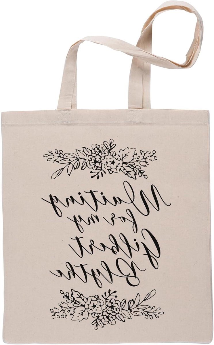 Boodschappentas - Draagtas - Boodschappen doen - Op maat gemaakt - 42 x 38 cm - Beige