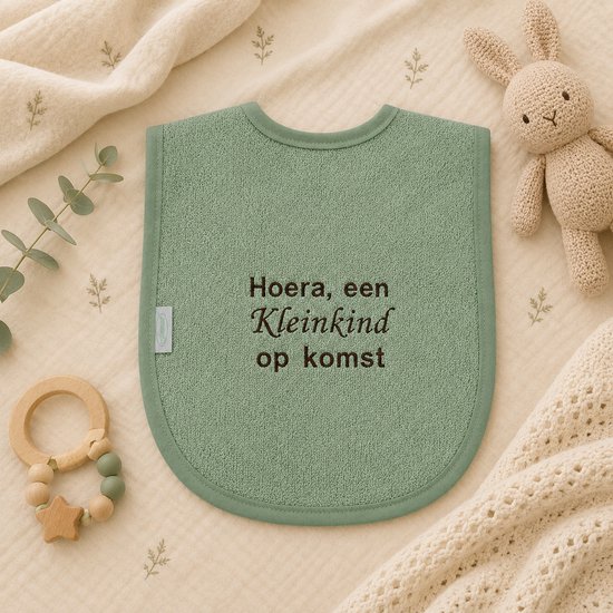 Slab zwangerschapsaankondiging - Hoera, een kleinkind op komst - Slab zwangerschapsaankondiging - voor Baby slab aankondiging zwangerschap - Cadeau opa en oma - slab - 100% katoen - baby aankondiging - originele zwangerschaps reveal — afbeelding 2