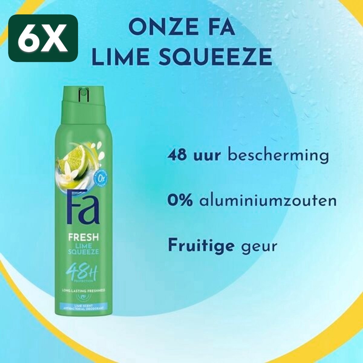 6 x Fa - Deodorant - Spray - Caribbean Wave - 150ml