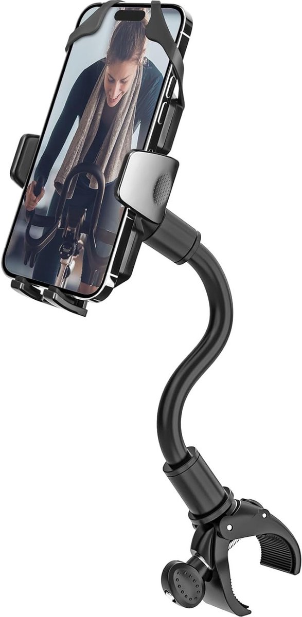 Verstelbare Smartphone Houder voor Fietsen en Loopbanden - Geschikt voor iPhone en Galaxy, Ideaal voor Thuis Fitness en Sportactiviteiten, 4-7 Inch