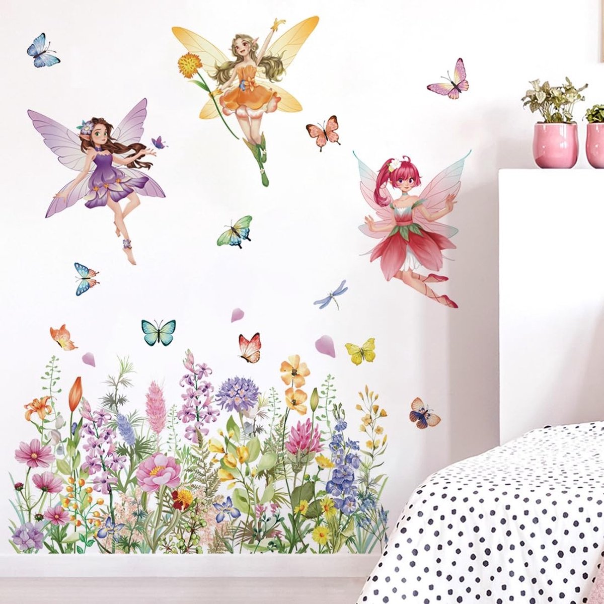 Cosensi - Dailygoods - Verwijderbare Muurstickers met Bloemen en Vlinders
