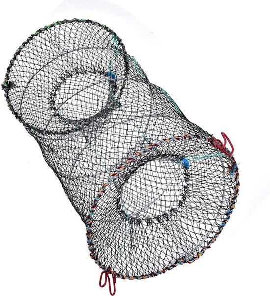 Opvouwbaar Visnet - Vangnet Kreeft Krab - Vissen Garnalen Vangen - Cilindrische Kwaliteitsval - 25 cm - Zwart — afbeelding 3