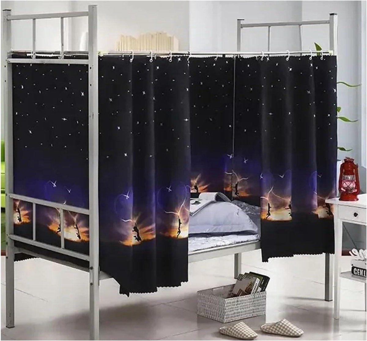 Stapelbed gordijnen bed gordijnen verduisterende klamboe thuis student slaapzaal tent bodem stapelbed luifel kinderen slaapkamer decor (kleur 2,1,5 m)