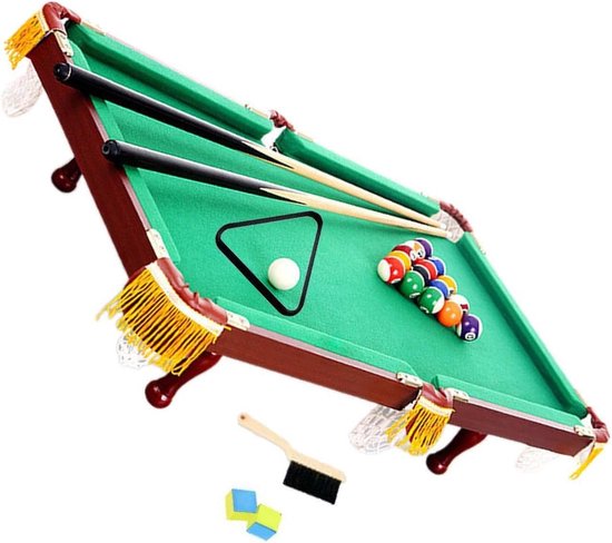 Miniatuur Pooltafel - Snooker Spel - Indoor Entertainment - Draagbaar Houten Ontwerp - 60x30x15 cm - Houtkleur — afbeelding 3