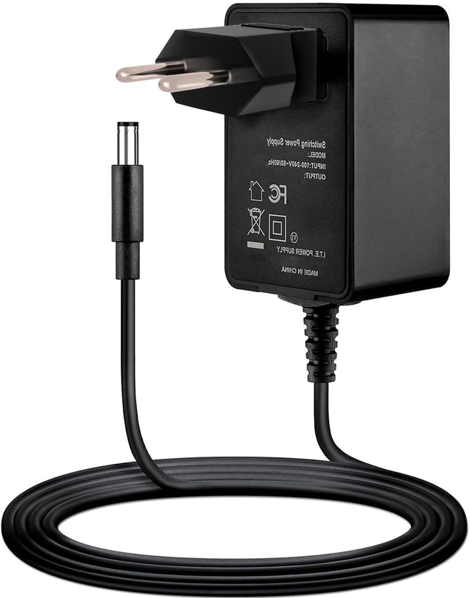 Oplaadkabel - Stroomadapter - Zaklamp opladen - Universele Ingang - EU Stekker - Zwart