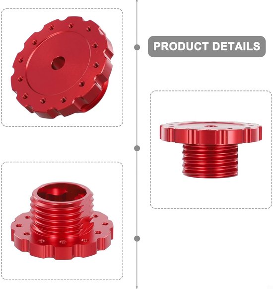 Stuurwiel Adapter - Upgrade Set - Race Simulatie - Aluminium Legering - 73mm PCD - Rood — afbeelding 3