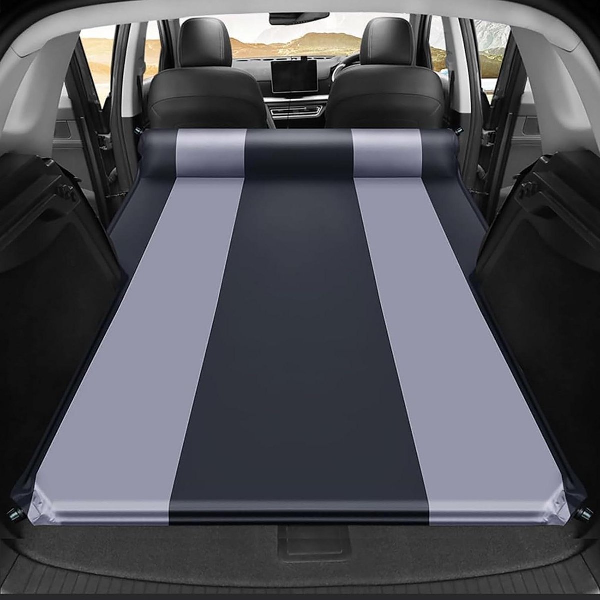 Opblaasbaar Matras - Luchtbed Auto - Kamperen Buiten - Snel Automatisch Opblazen - 100 g - Zwart