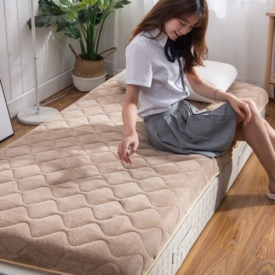 Japanse futonmatras - Verdikte mat - Comfortabel slapen - Opvouwbaar en draagbaar - 90x200cm - Grijs — afbeelding 4