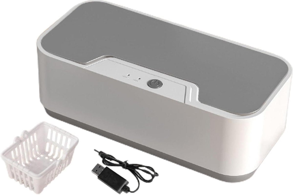 Ultrasone Reiniger - Schoonmaakapparaat - Sieraden Reinigen - 45.000 Trillingen Per Seconde - 22x10x7.5cm - Wit