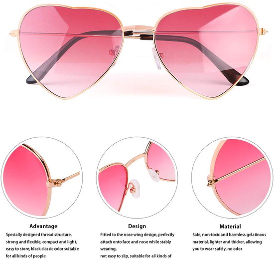 Dailygoods - Retro Hartvormige Zonnebril voor Festivals en Feestjes van Dailygoods — afbeelding 3