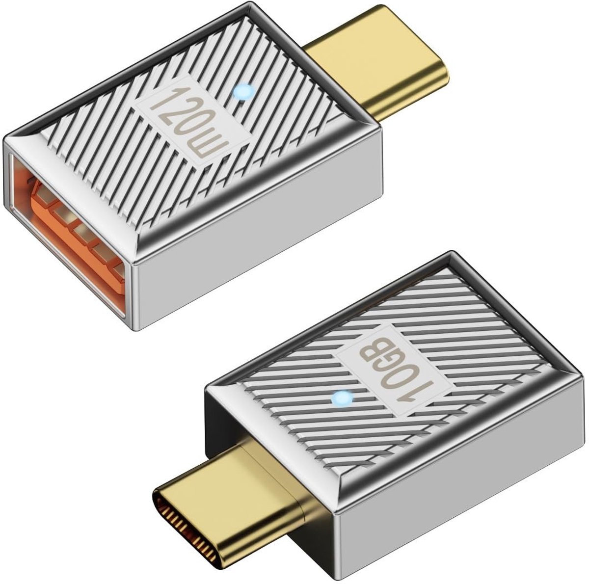 Dailygoods - USB C naar USB 3.1 OTG Adapter met Snelle Oplader en LED Licht