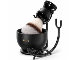 BOTC Scheerkwast set - Scheerkwast & Houder - Klassiek scheerkwast voor mannen en vrouwen - Scheerset - Zwart