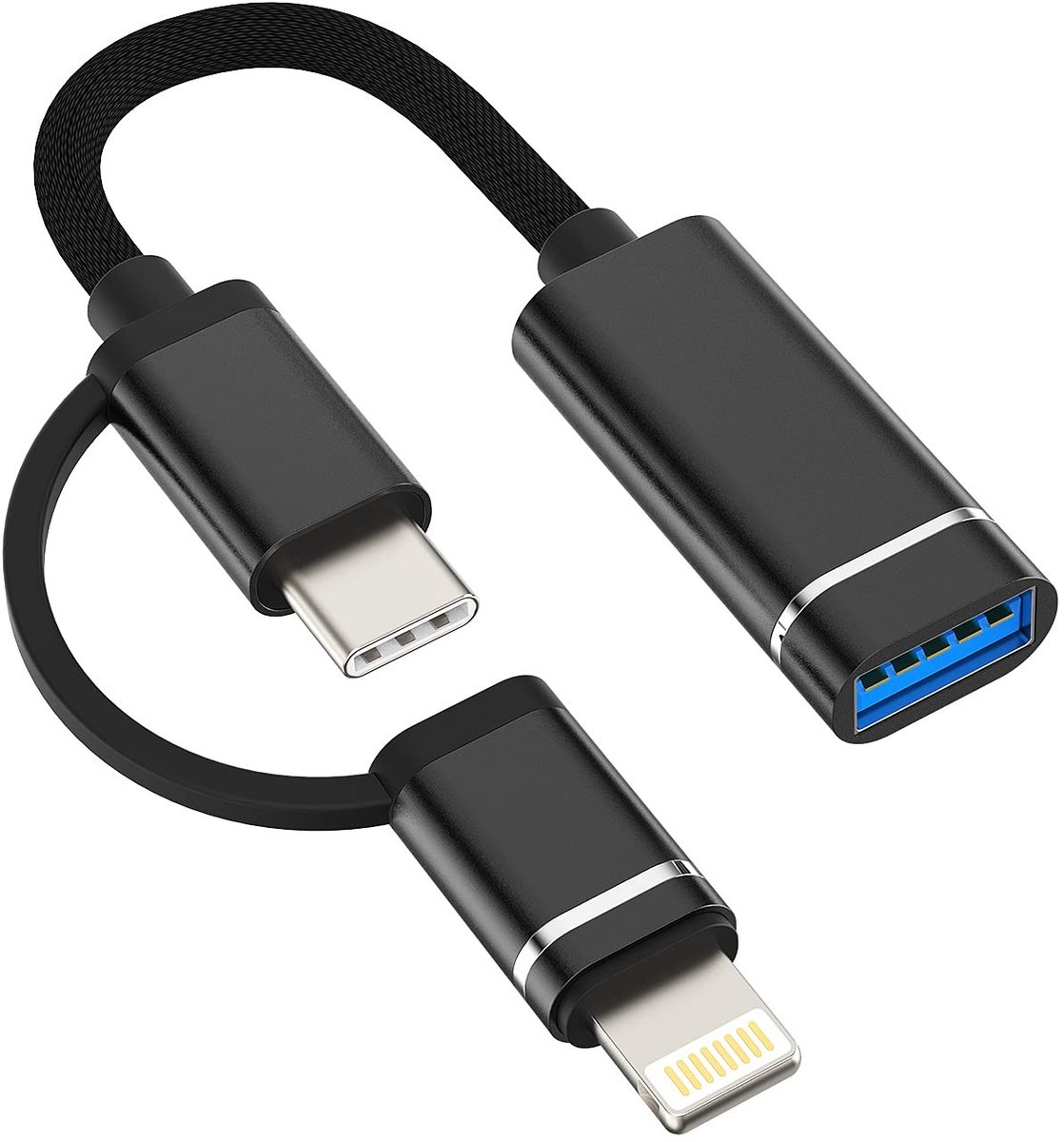 Dailygoods - Lightning USB C naar USB-A Jack Adapter voor Toepassingen