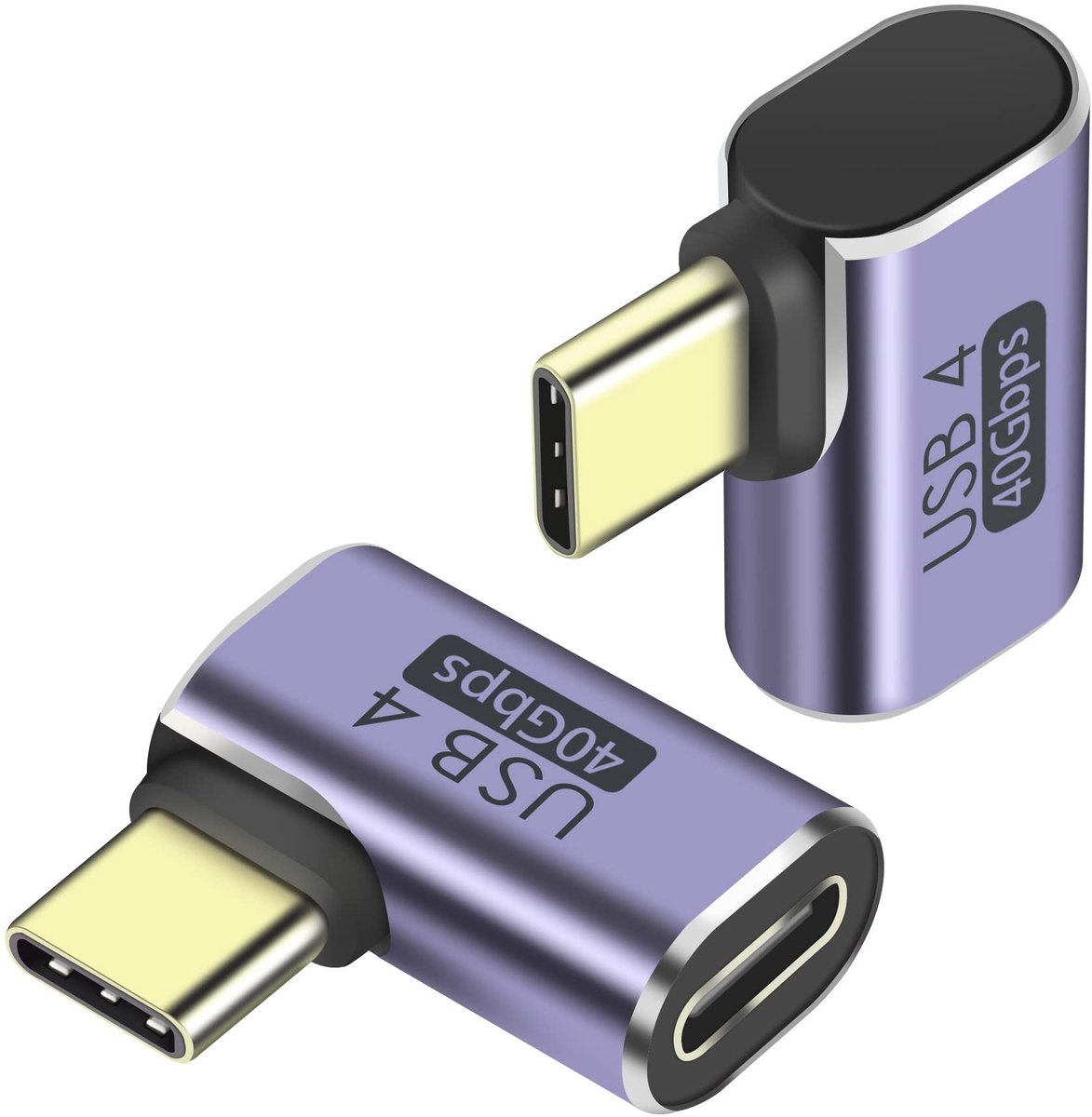 Dailygoods - USB C 90° Hoekadapter voor Laptop en Telefoon, 2 Stuks