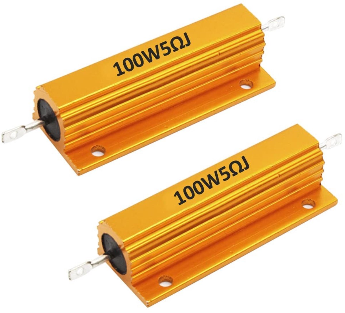 Dailygoods - 2 x 100W Aluminium Behuizing Weerstand 5 Ohm