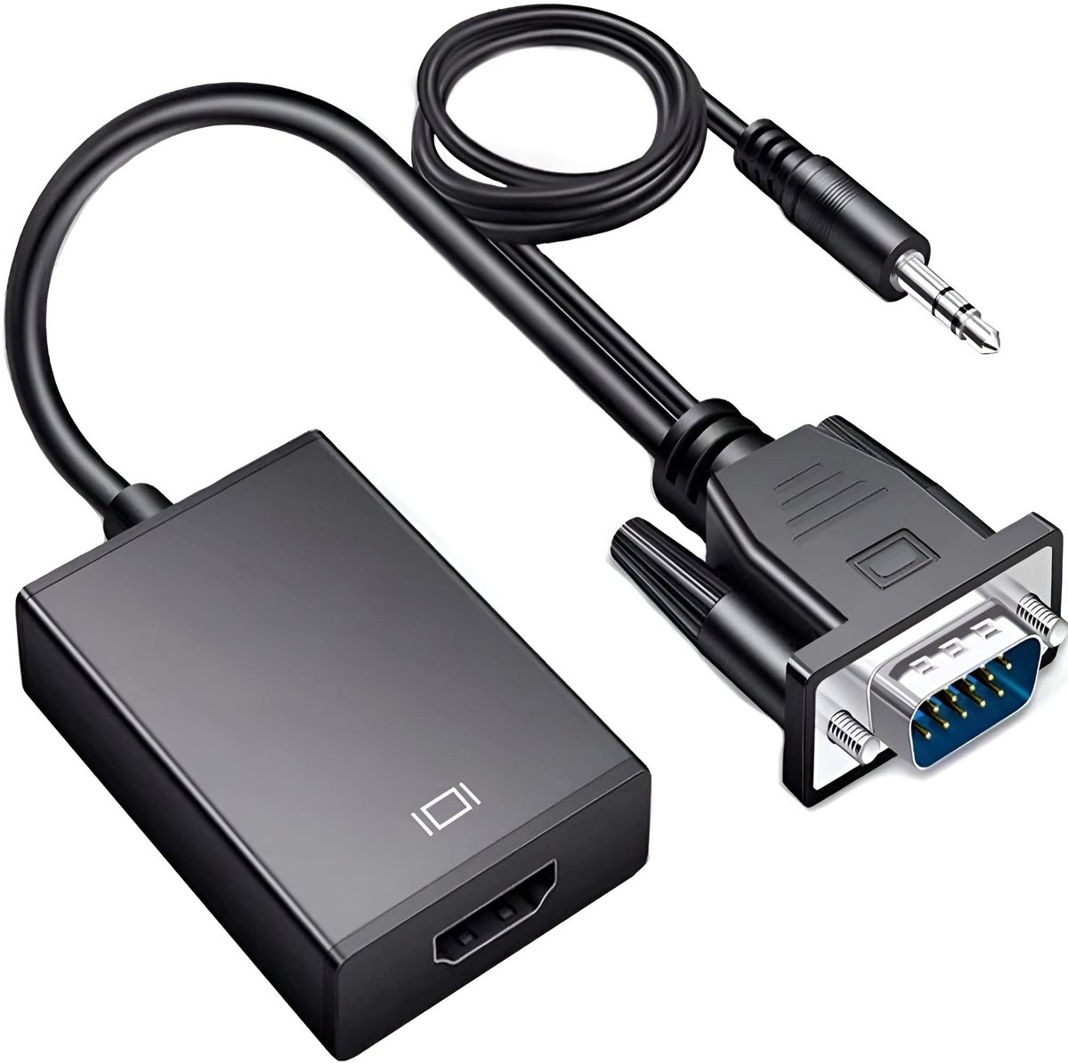 Dailygoods - VGA naar HDMI Kabel met Audio-adapter en USB-oplaadkabel
