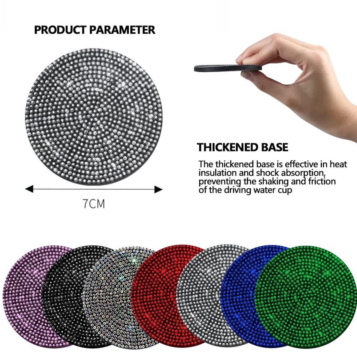 Dailygoods - Set van 2 Kristallen Auto-onderzetters met Antislip Functie