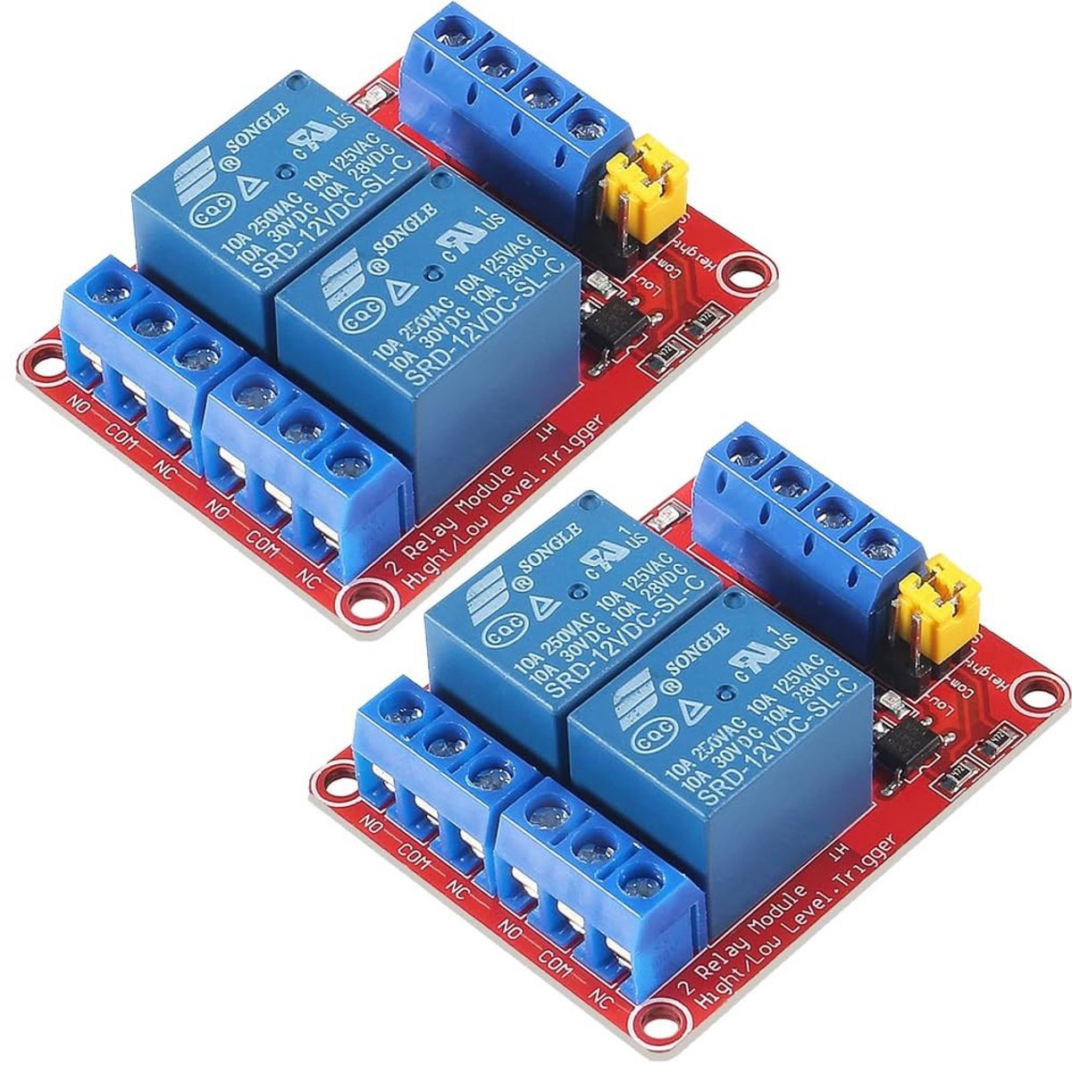 Dailygoods - 2-Kanaals DC 12V Relaismodule met Optocouplerisolatie