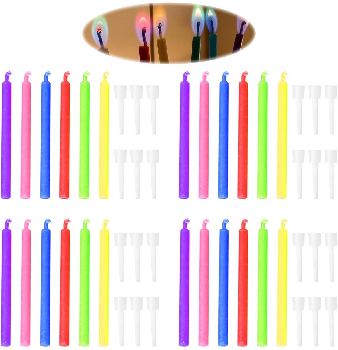 Dailygoods - 24-delige Kleurrijke Verjaardagskaarsenset