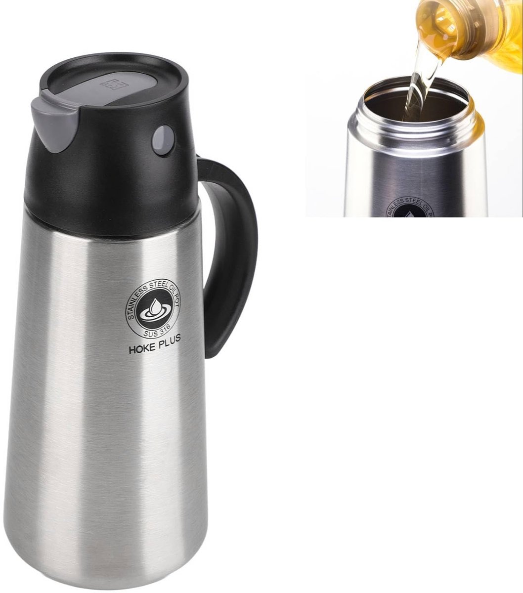 Dailygoods - RVS Olie Dispenser 750ml voor Keuken en Bakken
