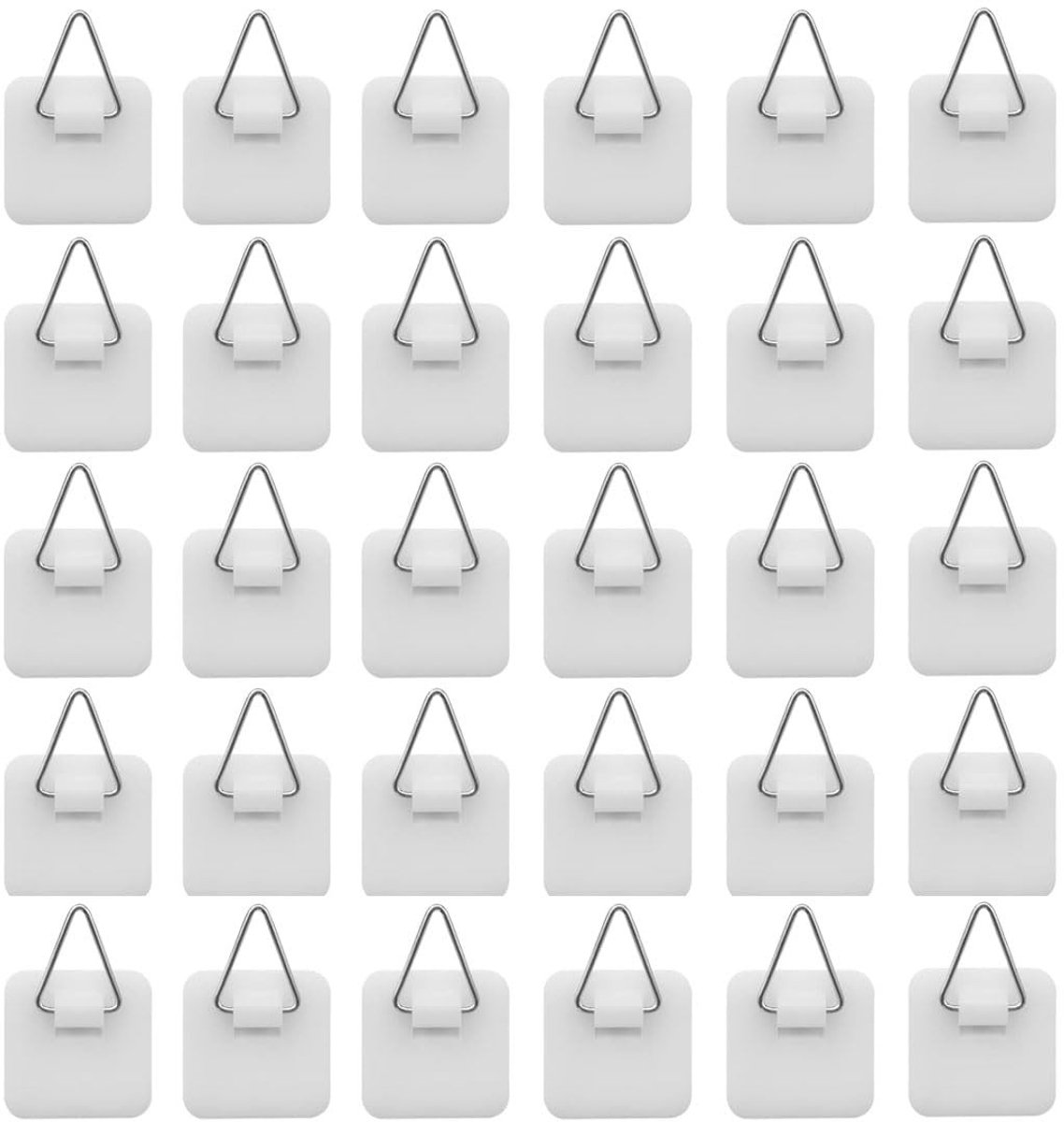 Dailygoods - Dailygoody - Vierkante haken - Fotostickers - Onzichtbaar en sterk - 30 stuks - Kleefhaken - Ideaal voor het ophangen van kleine voorwerpen - Geschikt...