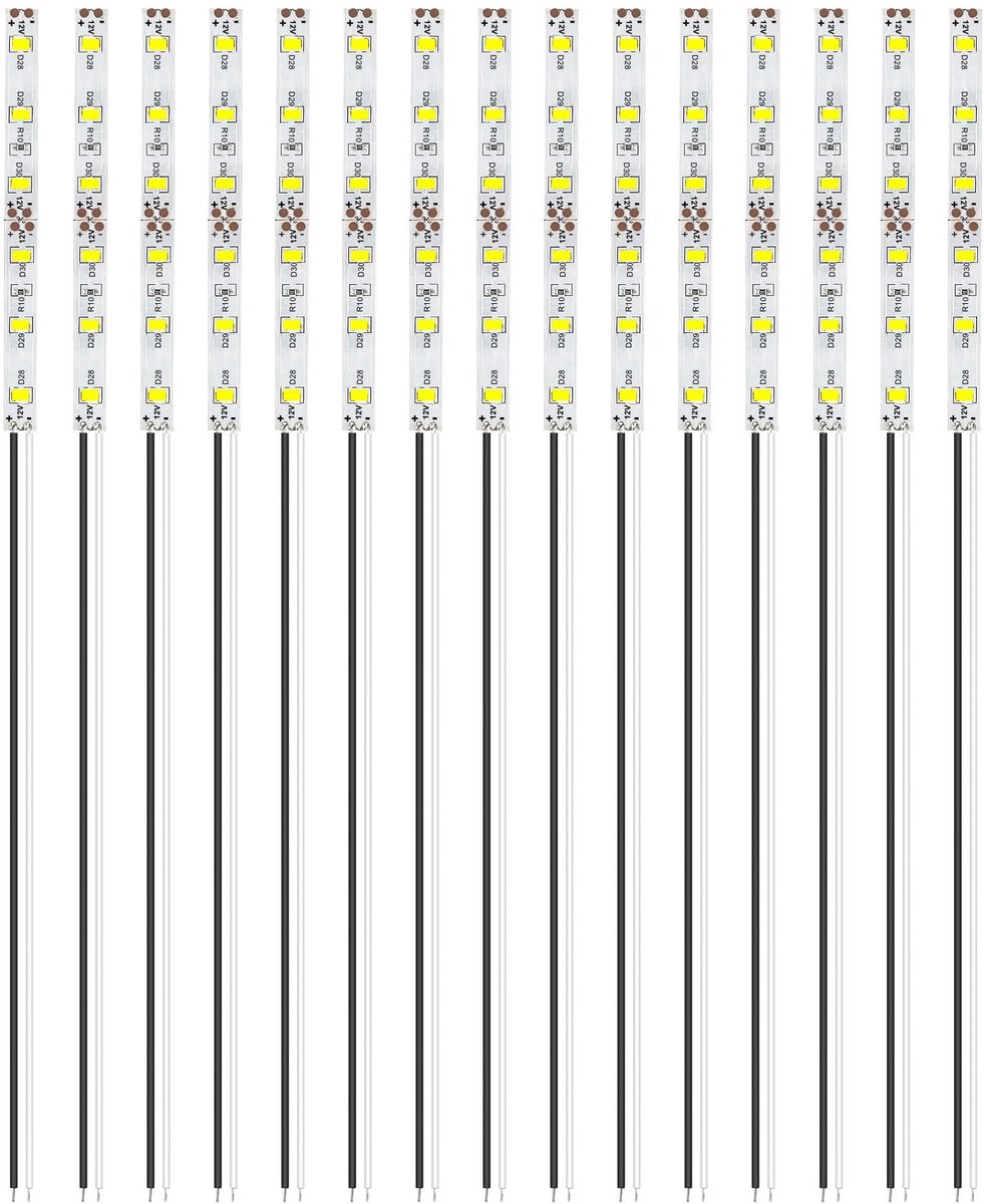 Dailygoods - 15 Stuks Voorbedrade LED Strips 100mm, Wit